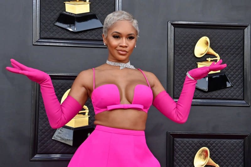 Saweetie attends the Grammy Awards in 2022. File Photo by Jim Ruymen/UPI