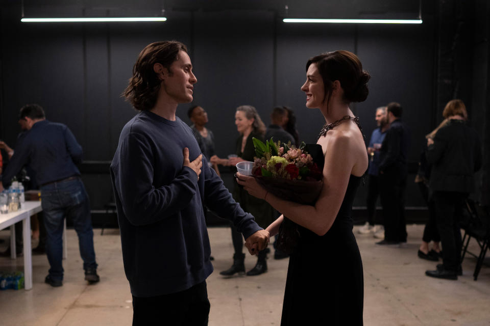 Jared Leto and Anne Hathaway in the limited series “WeCrashed,” premiering globally March 18, 2022 on Apple TV+.