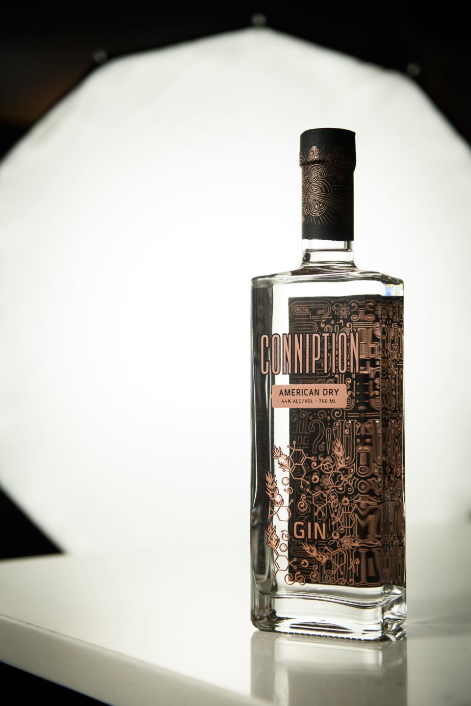 Conniption American Dry Gin from Durham Distillery in Durham, NC.
