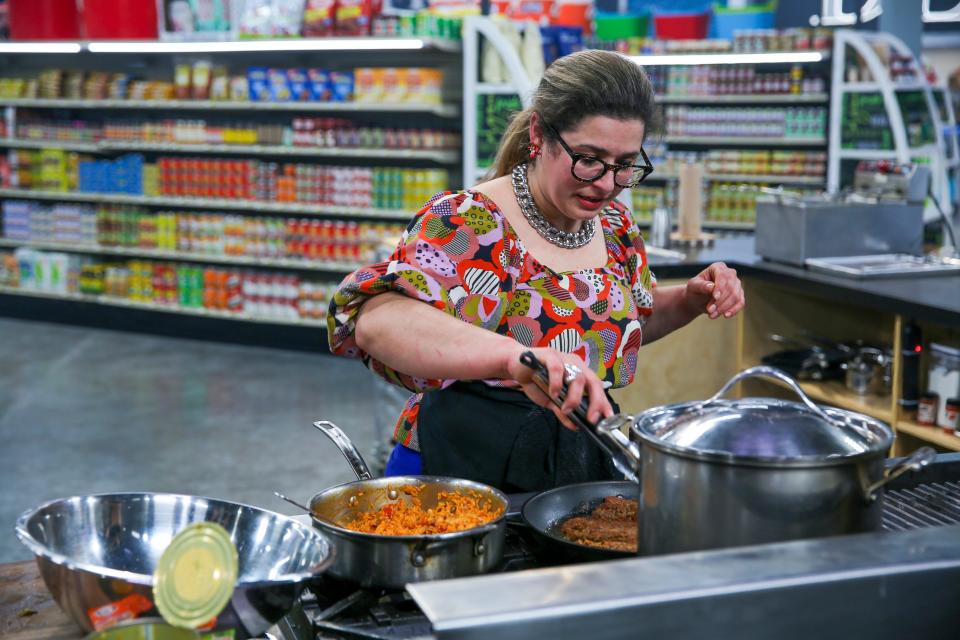 Milena Pagán cooked a Puerto Rican dish with skirt steak on "Guy's Grocery Games" premiering Jan. 31 on Food Network.