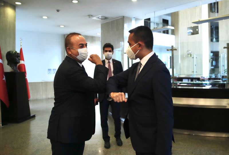 Turkish FM Cavusoglu meets with his Italian counterpart Di Maio in Ankara