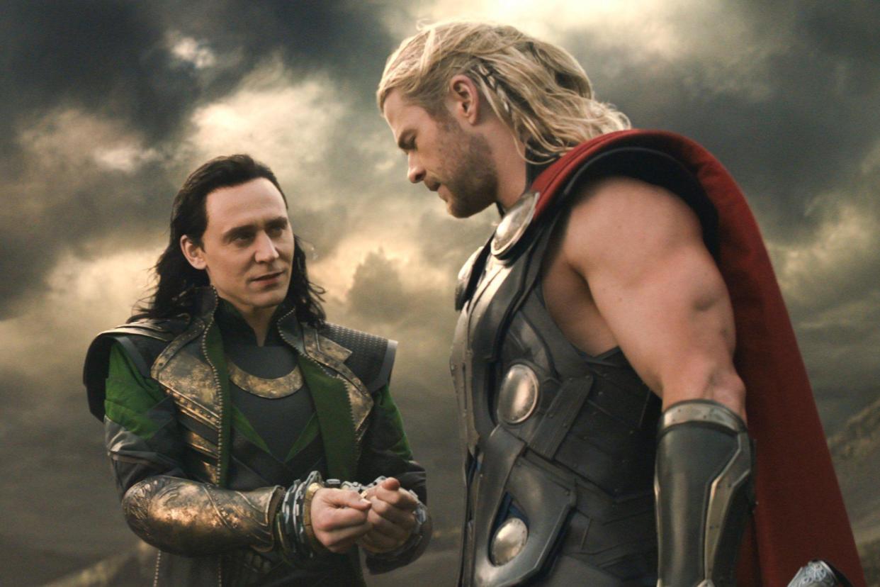 Hiddleston as Loki and Hemsworth as Thor: Marvel