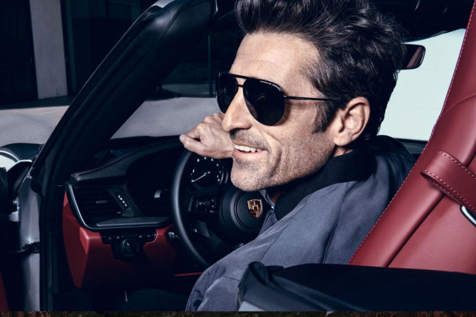 <div class="cell medium-auto caption">McDreamy in his McPorsche</div> <div class="cell medium-shrink medium-text-right credit">Porsche Design</div>