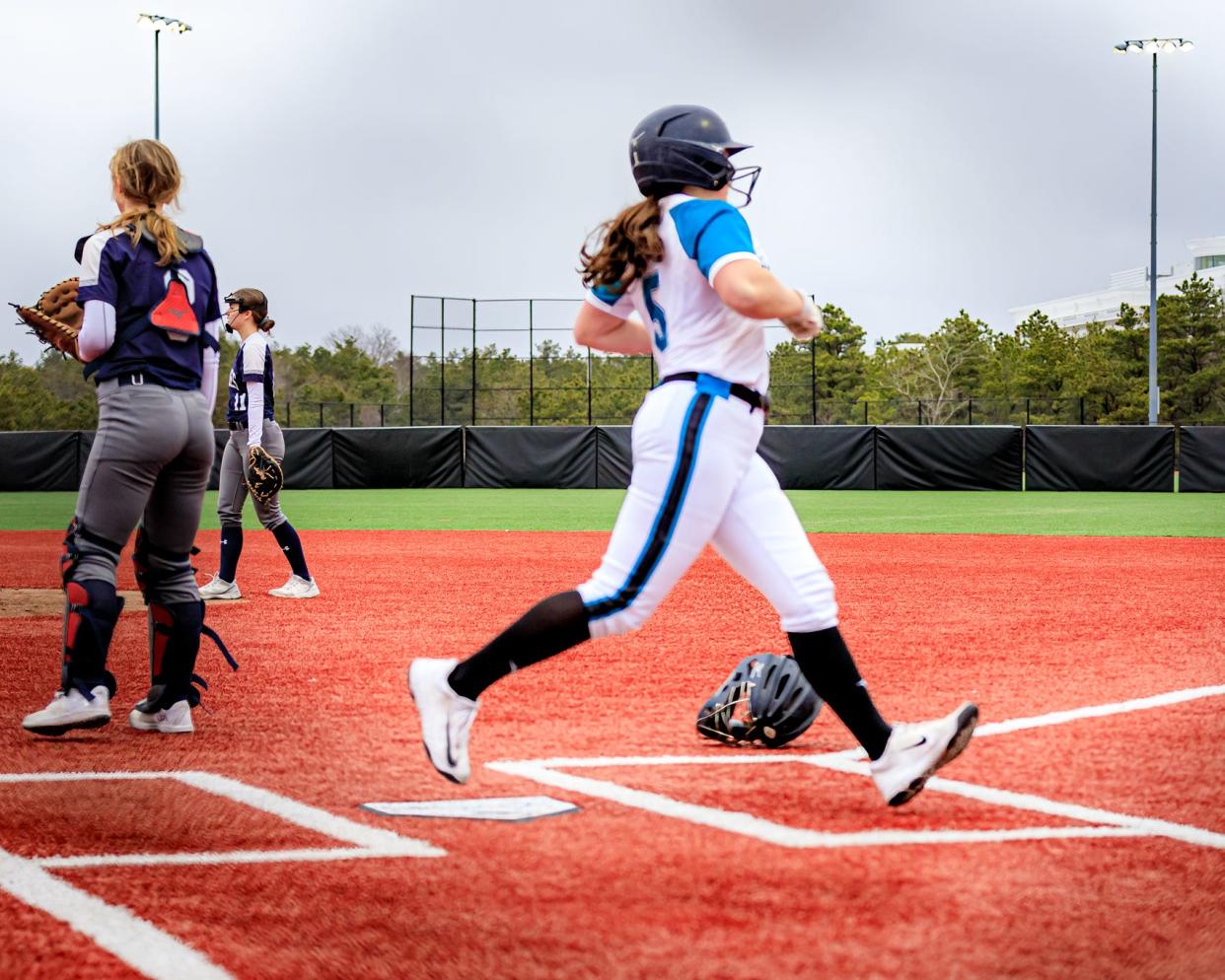 Lauren Trostel scores a run for Plymouth South..