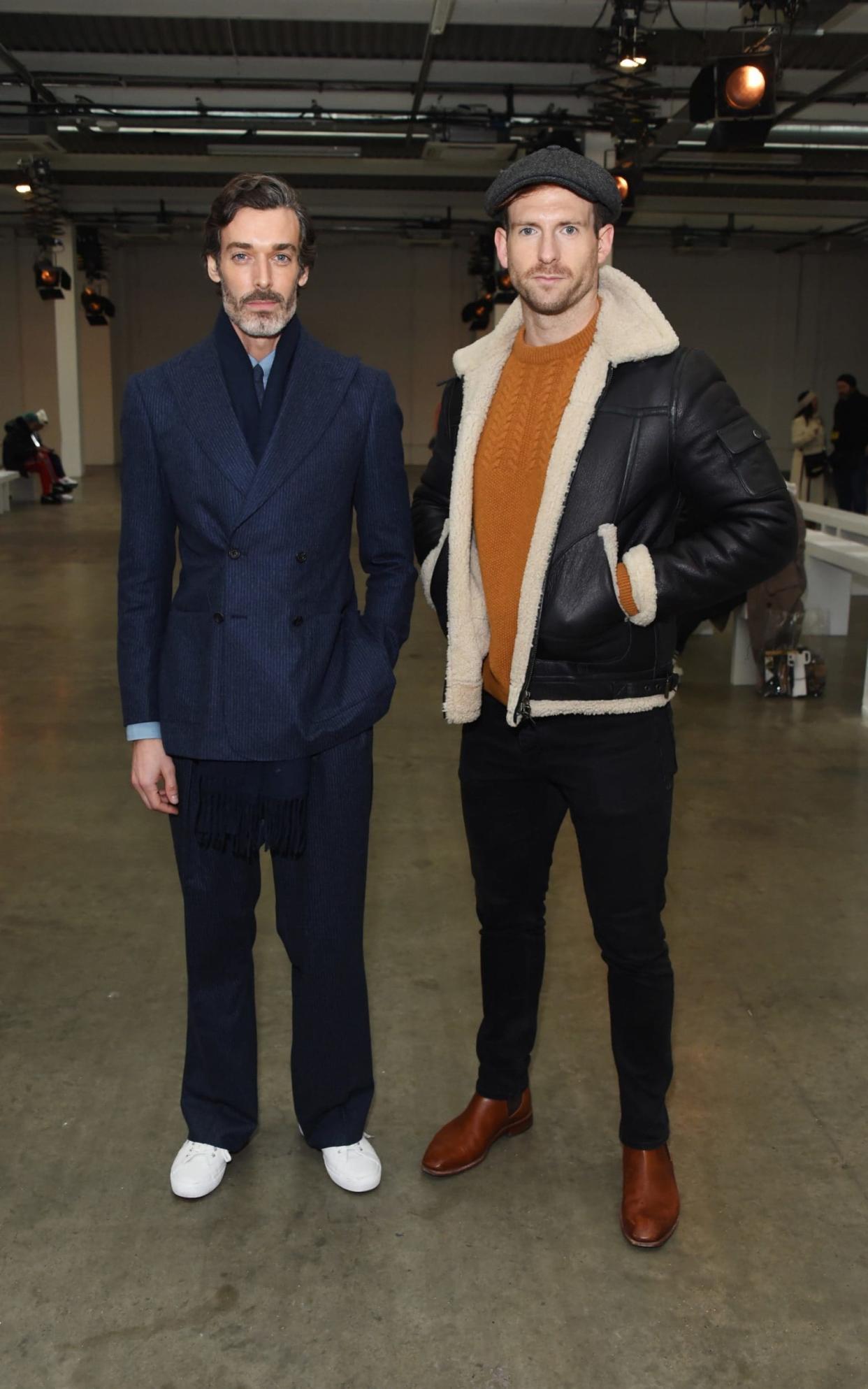 Richard Biedul and Craig McGinlay attend Alex Mullins at London Fashion Week Men's - Getty Images Europe