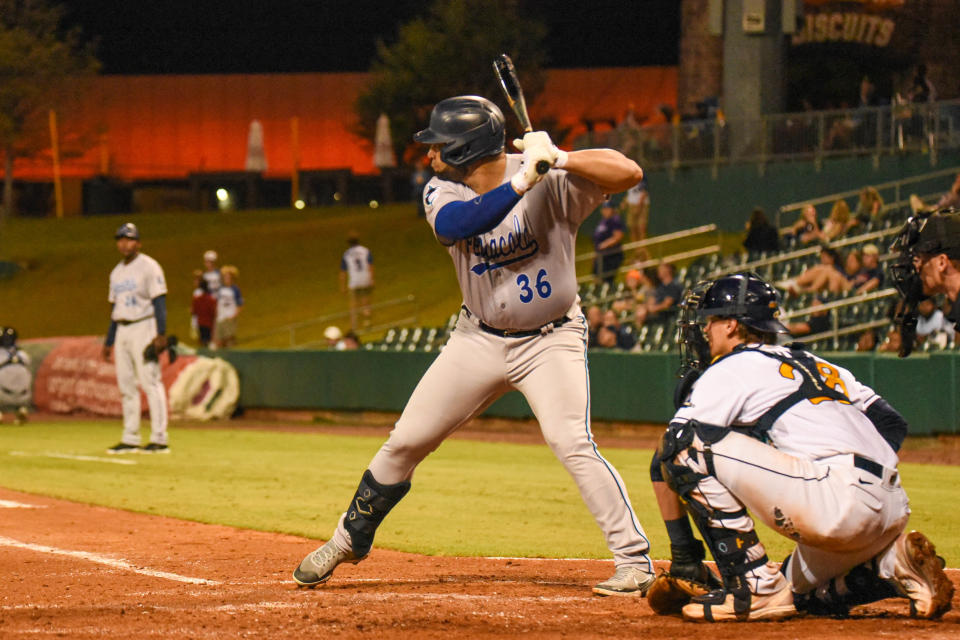 Norel Gonzalez had two hits and two RBI in the Blue Wahoos' playoff game against the Montgomery Biscuits on Tuesday, Sept. 21 from Montgomery Riverwalk Stadium.