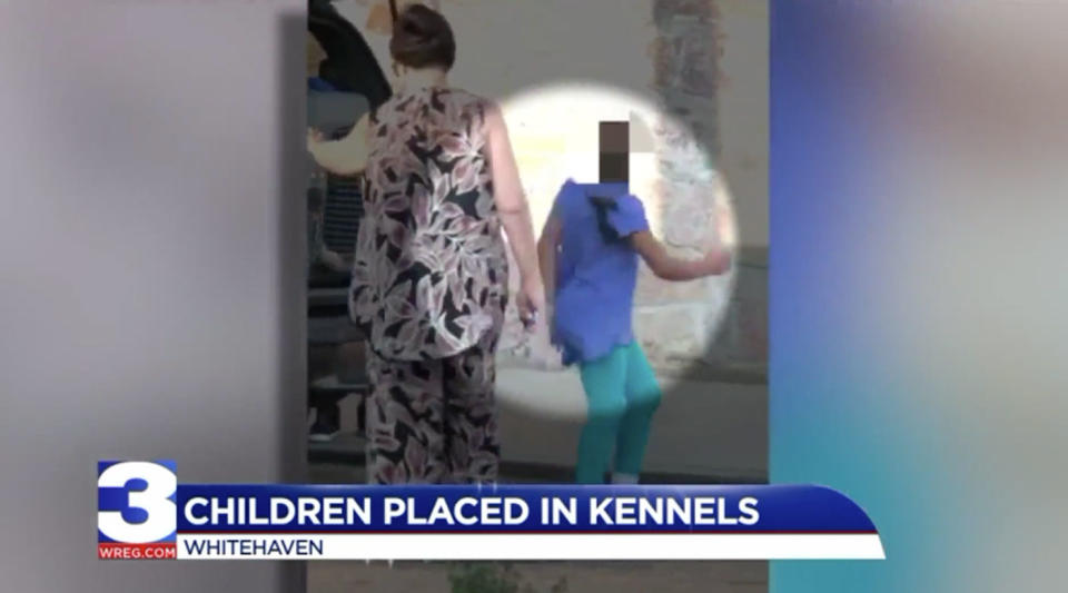 According to police, Cheeks said there was no room inside her vehicle, so she told the children – aged seven and eight – to get inside the kennels. Photo: WREG.com