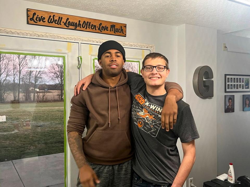 Personnel Specialist 3rd Class Marcus McGee and Aviation Machinist’s Mate Airman John Giannaris were childhood friends while attending a Licking Heights elementary school. The two were reunited while serving on a aircraft carrier with the U.S. Navy.