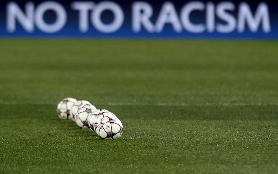 Football Soccer - AS Roma v Real Madrid - UEFA Champions League Round of 16 First Leg - Olympic stadium, Rome, Italy - 17/2/16 Matchballs are seen on the field before AS Roma v Real Madrid. REUTERS/Alessandro Bianchi