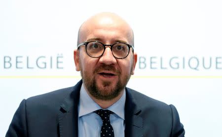 Belgian Prime Minister Charles Michel holds a news conference in Brussels, Belgium, October 15, 2016. REUTERS/Francois Lenoir