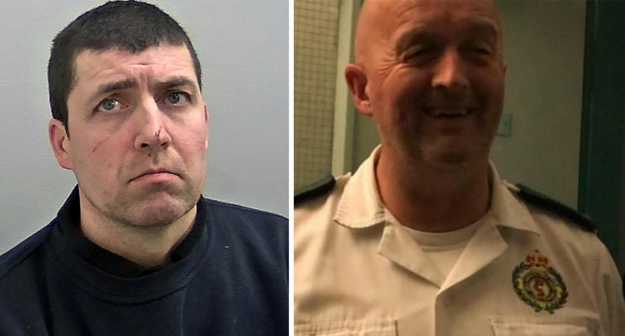 Paul Bird (left) was speeding along a country lane when he killed ambulance technician Gavin Hunt and severely injured his wife (Picture: SWNS)