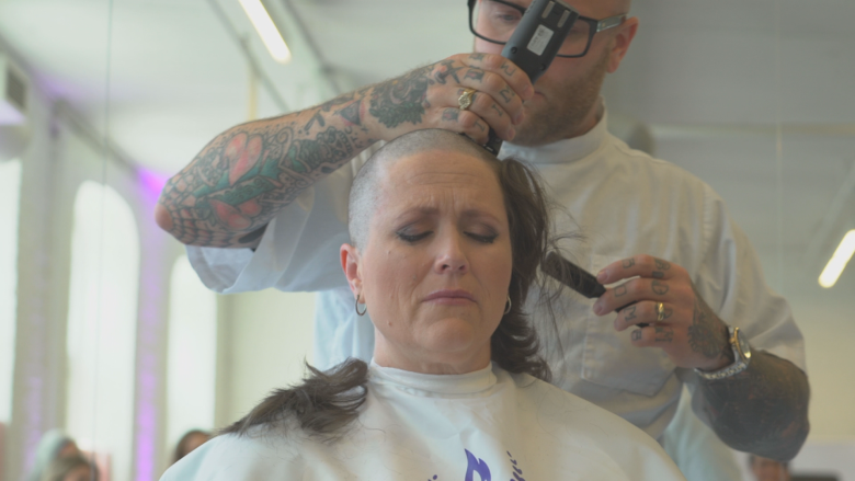 'It's not just her journey, it's our journey': Moms go bald to help kids beat cancer