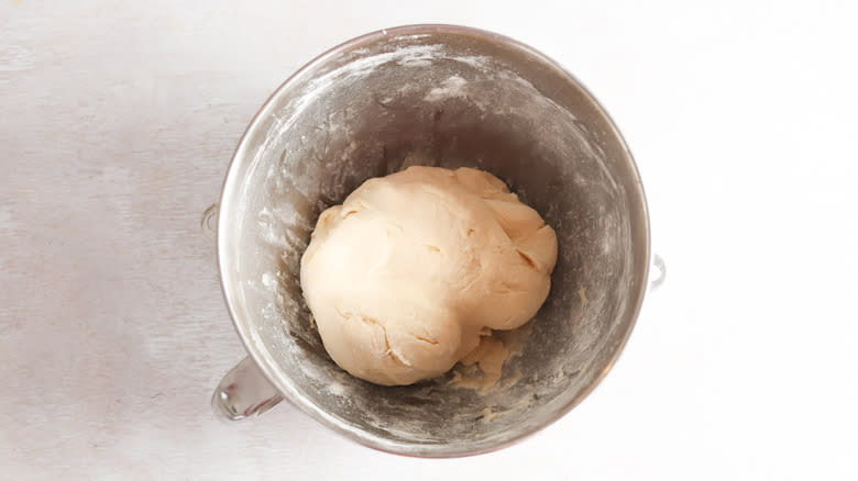 dough kneaded in a bowl