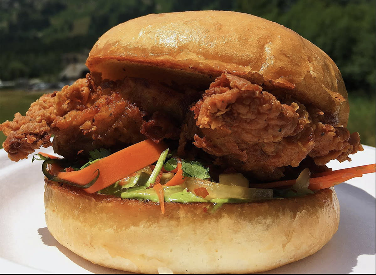 The Bistro Traditional fried chicken sandwich from the Bodega food truck in Jackson Hole, Wyo.