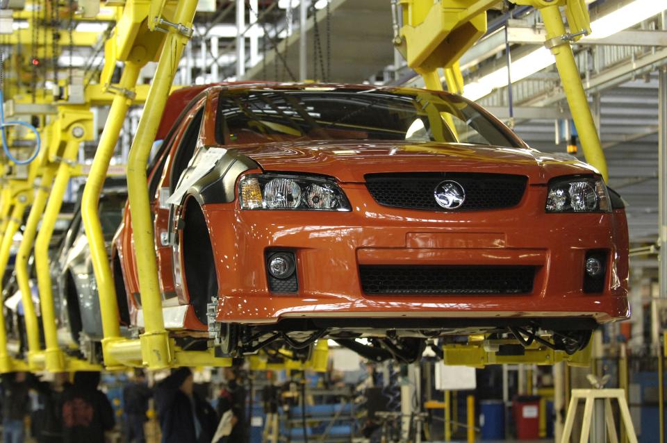 The Holden VE Commodore rolls of the production line at the Elizabeth factory Adelaide in 2006.