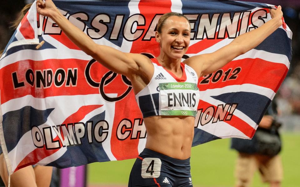 Jessica Ennis-Hill after winning gold at London 2012 - Corbis Sport/Christopher Morris