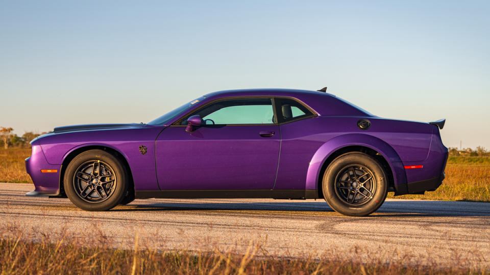 An example of Hennessey’s Demon 1700 Twin-Turbo modification, which gives the  Dodge Challenger SRT Demon 170 a total of 1,700 hp.