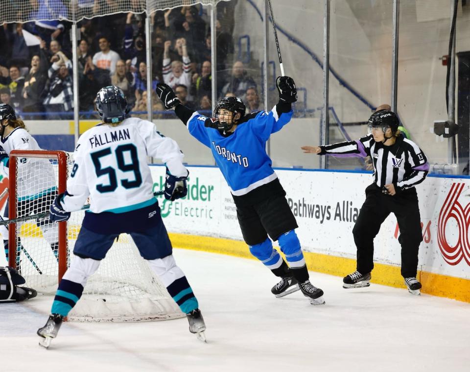 Toronto forward Natalie Spooner has been named to the roster for three Rivalry Series games in February. It will be the first time Spooner has played with Team Canada this season. (PWHL - image credit)