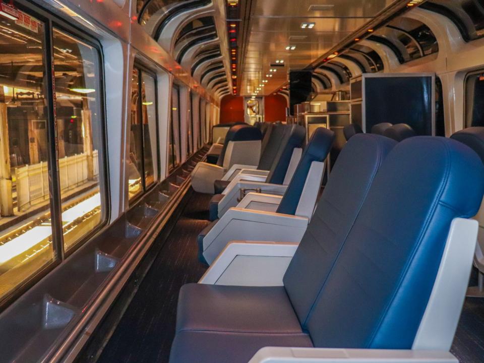 Inside the observation car of an Amtrak Superliner - Amtrak Upgraded Long Distance Trains 2021