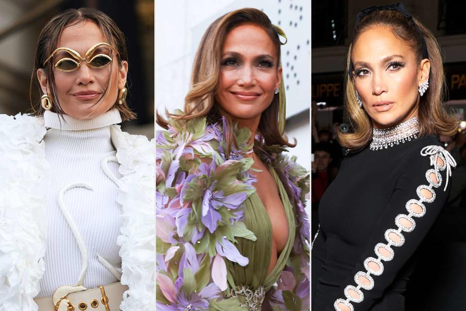 <p>Jacopo Raule/Getty; Pierre Suu/Getty; Pascal Le Segretain/Getty</p> Jennifer Lopez at Paris Fashion Week