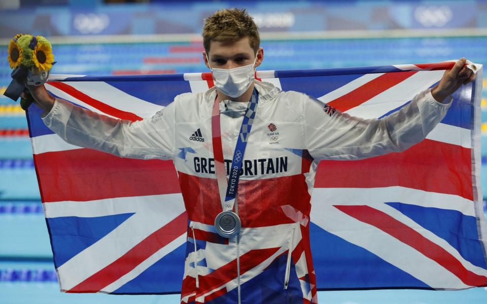 Silver medalist Duncan Scott of Great Britain celebrates during the Men's 200m Individual Medley Final  - Shutterstock