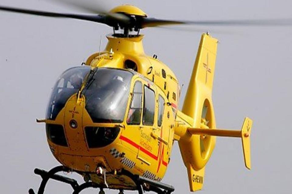 An air ambulance has been called to the incident along the A14.