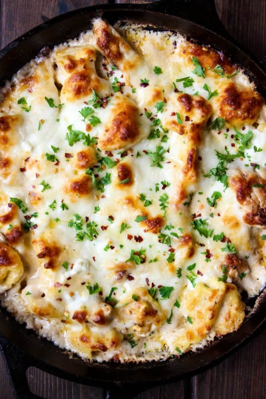 <p>Sea Salt Savorings</p><p>Cheese, chicken, and carbs. Is there a more satisfying dinner trifecta?</p><p><strong>Get the recipe: <a href="https://seasaltsavorings.com/cheesy-baked-tortellini-with-chicken-gratinati" rel="nofollow noopener" target="_blank" data-ylk="slk:Cheesy Baked Tortellini With Chicken Gratinati;elm:context_link;itc:0;sec:content-canvas" class="link rapid-noclick-resp">Cheesy Baked Tortellini With Chicken Gratinati</a></strong></p><p><strong>Related: <a href="https://parade.com/1009145/parade/shredded-chicken-recipes/" rel="nofollow noopener" target="_blank" data-ylk="slk:40+ Easy Dinner Recipes That Start With Shredded Chicken;elm:context_link;itc:0;sec:content-canvas" class="link rapid-noclick-resp">40+ Easy Dinner Recipes That Start With Shredded Chicken</a></strong></p>