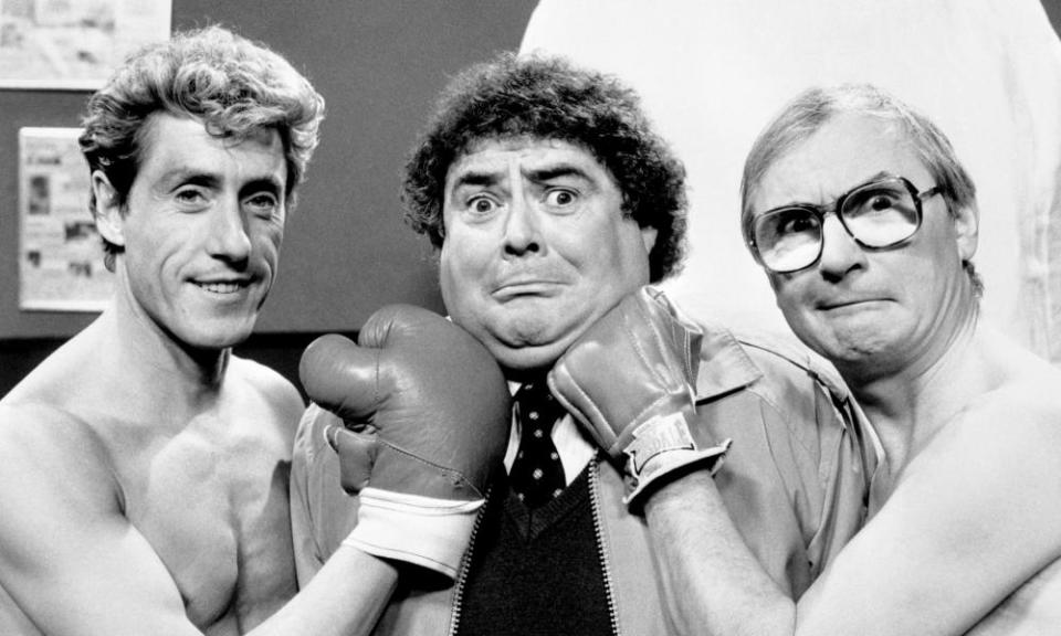 Eddie Large with Roger Daltrey of the Who and Little.