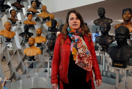 Evelyne Heyer, a specialist in genetic anthropology and a member of the museum’s scientific committee, poses during a press visit at the Museum of Mankind (Musee de l'Homme) in Paris, France, October 14, 2015. REUTERS/Jacky Naegelen