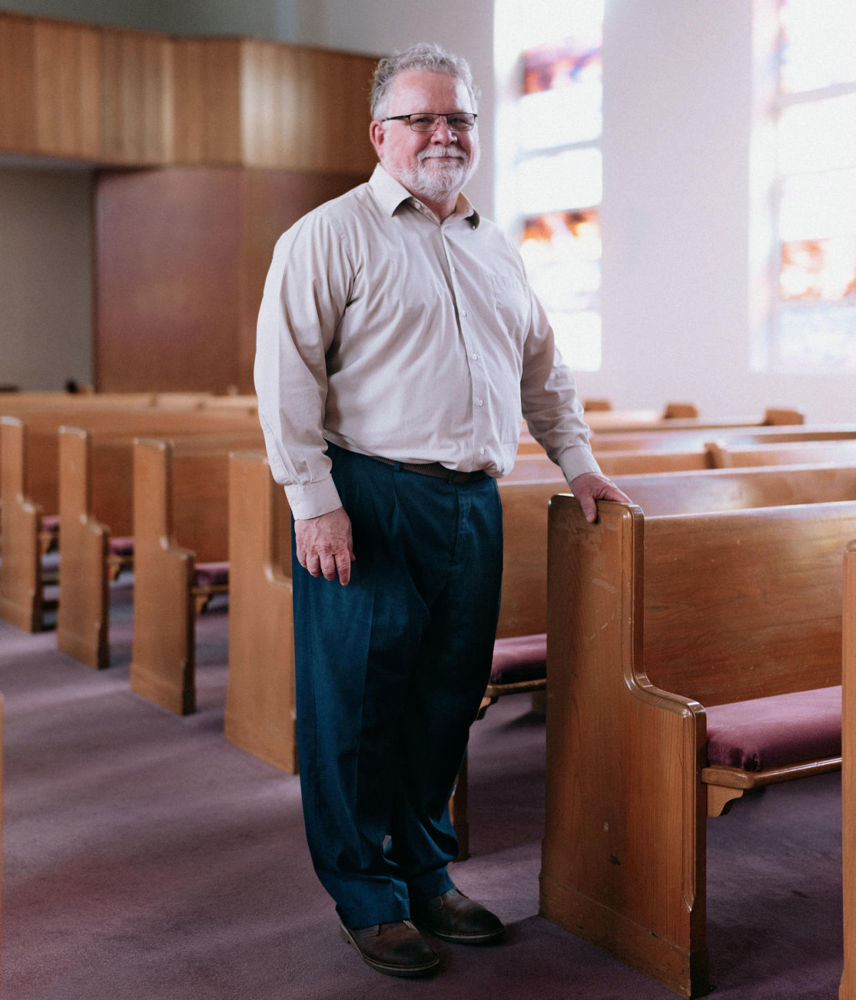 Glenn Coram, pastor of Immanuel Baptist Church. (Bryan Birks for NBC News)