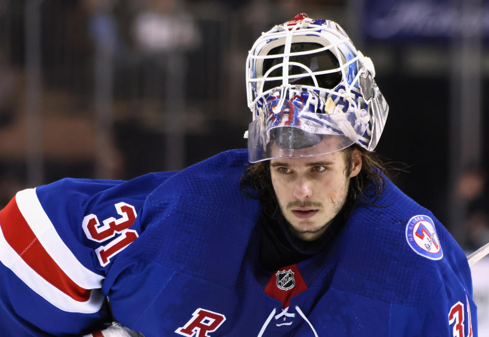 Igor Shesterkin's numbers are beyond anything we have seen in the modern era as the star Rangers netminder puts up a season for the ages. (Getty)