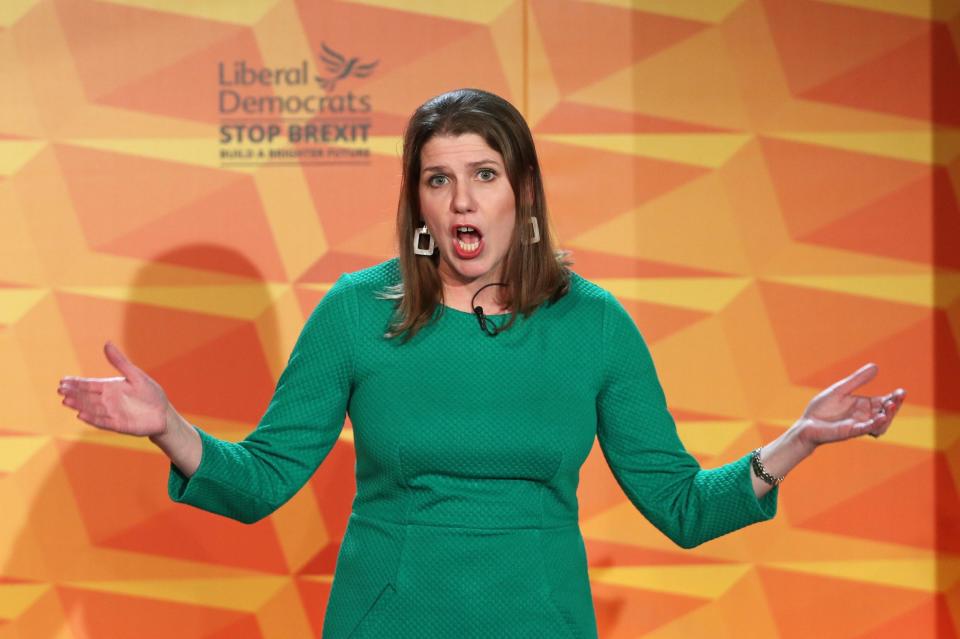 Jo Swinson launched her party's election manifesto this evening (PA)