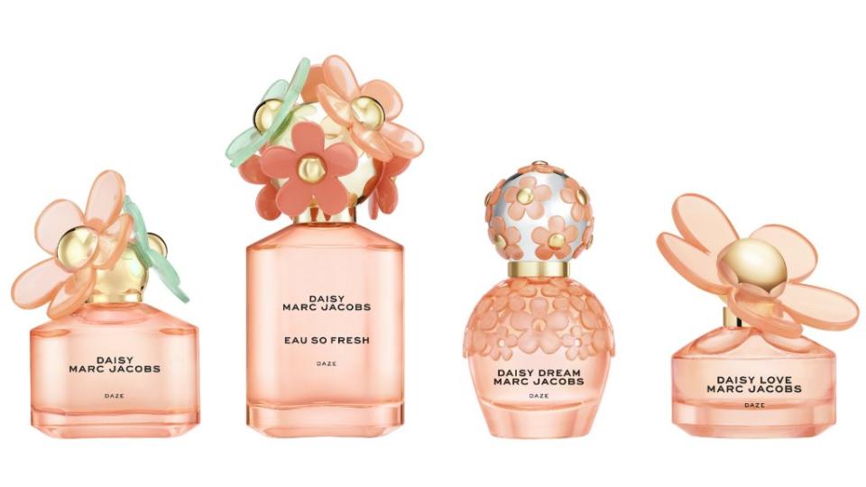 ▲Marc Jacobs 小雛菊甜萌萌限量版 50ml NT$2,800；清甜雛菊甜萌萌限量版 75ml NT$3,000；雛菊之夢甜萌萌限量版 50ml NT$2,800；親愛雛菊甜萌萌限量版 50ml NT$2,800。（圖／Marc Jacobs）