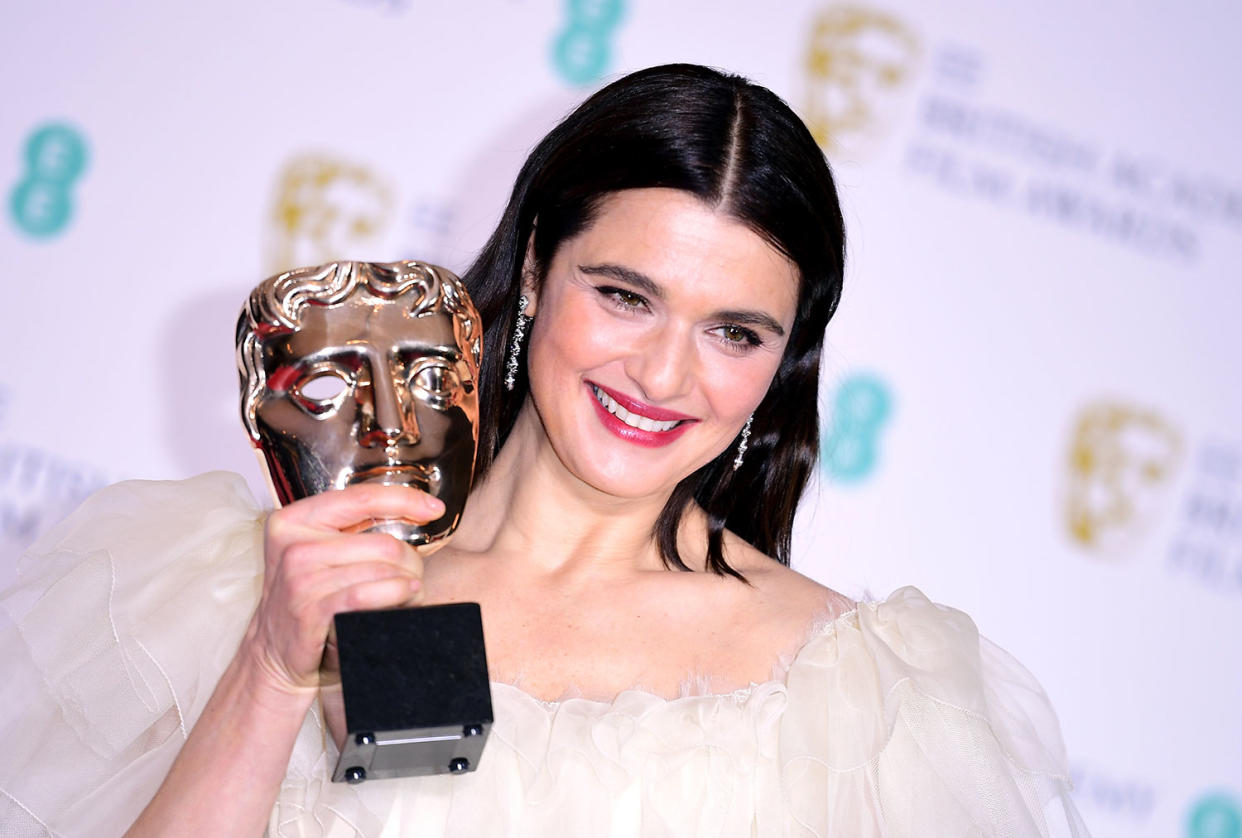 Rachel Weisz with her Best Actress in a Supporting Role Bafta for <i>The Favourite</i> in the press room at the 72nd British Academy Film Awards. (Ian West/PA)