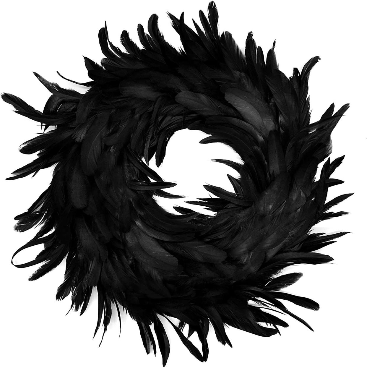 Joyin Black Feather Wreath