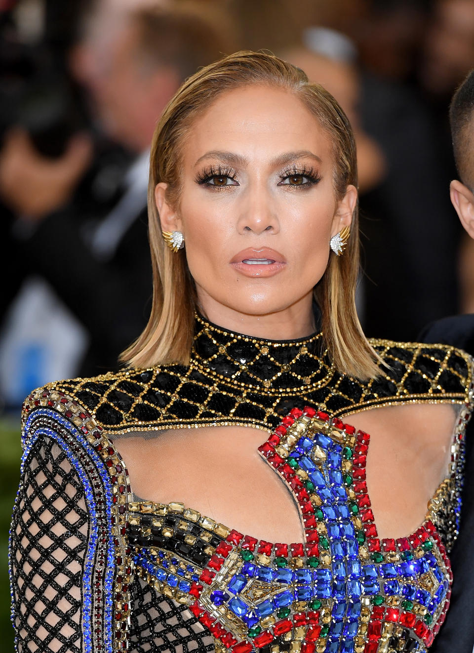 <p>La Diva de El Bronx se robó el show por cuenta de su majestuoso vestido Balmain/Getty Images </p>