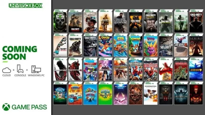El catálogo de Xbox Game Pass va a crecer con Activision Blizzard