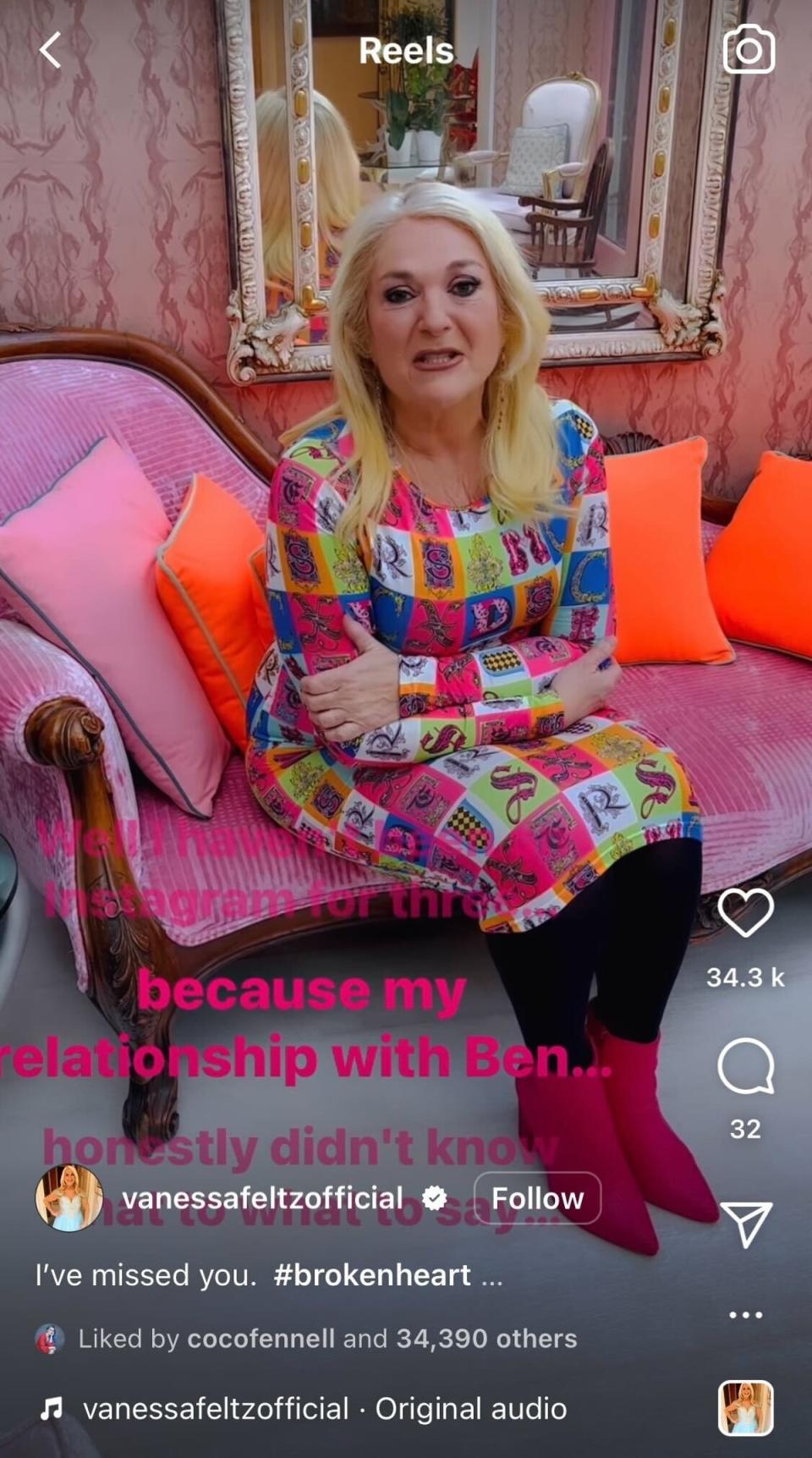 Vanessa Feltz confirms her 16-year relationship with her partner Ben Ofoedu has come to and end (Instagram/Vanessa Feltz)