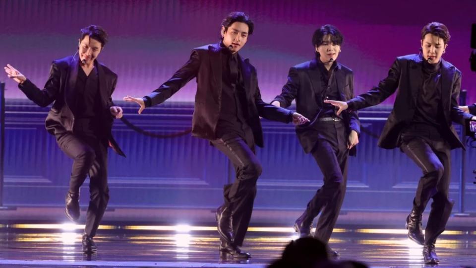 J-Hope, V, Suga, Jimin, Jungkook of BTS at the Grammys (Getty Images)