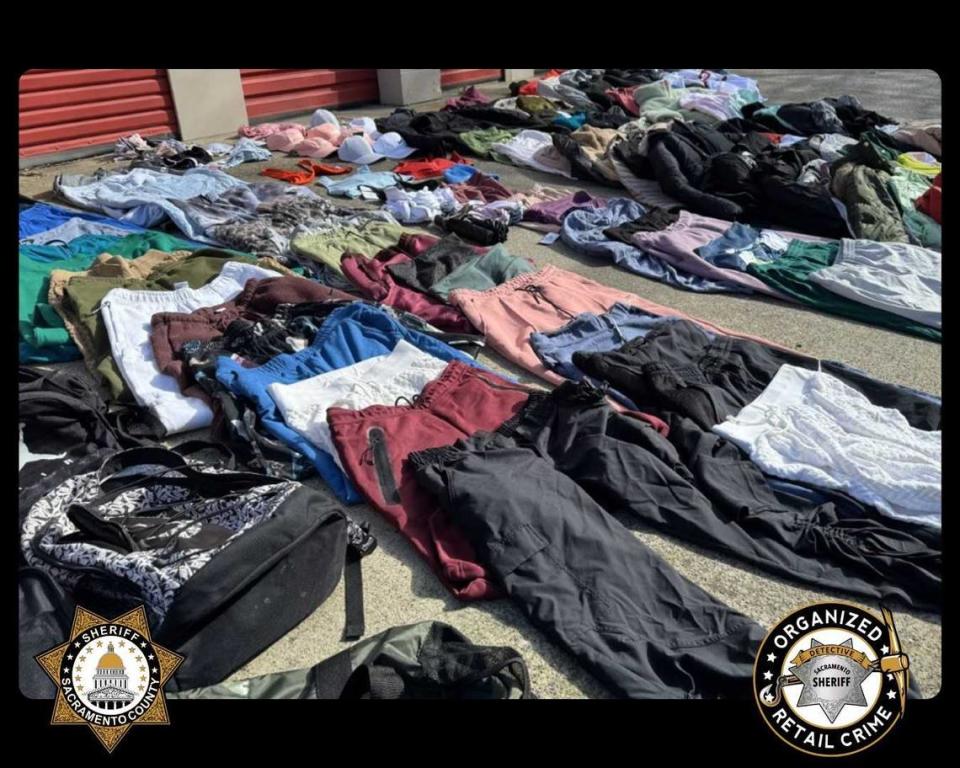 Sacramento County sheriff’s deputies found about $20,000 worth of stolen Nike products and Marshalls in a storage unit while serving a search warrant in late March for an inmate in custody.
