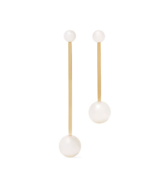 Sophie Bille Brahe 14-Karat Gold Pearl Earrings