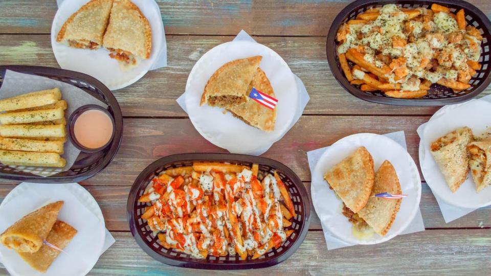 An array of empanadas, fries and more from Melina's Empanadas in Bunnell.