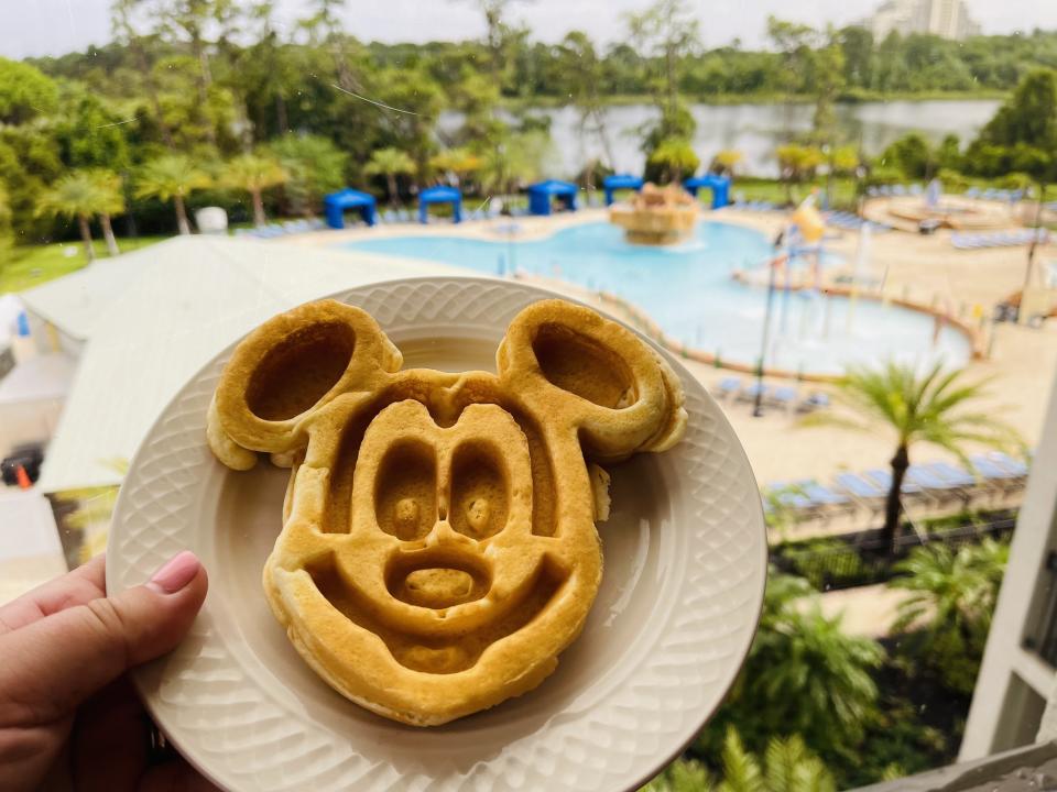 According to a 2014 Disney Parks Blog post, at least 3.6 million Mickey Mouse waffles are enjoyed every year at Walt Disney World and Disneyland. But can you re-create these iconic waffles at home? (Photo: Carly Caramanna)