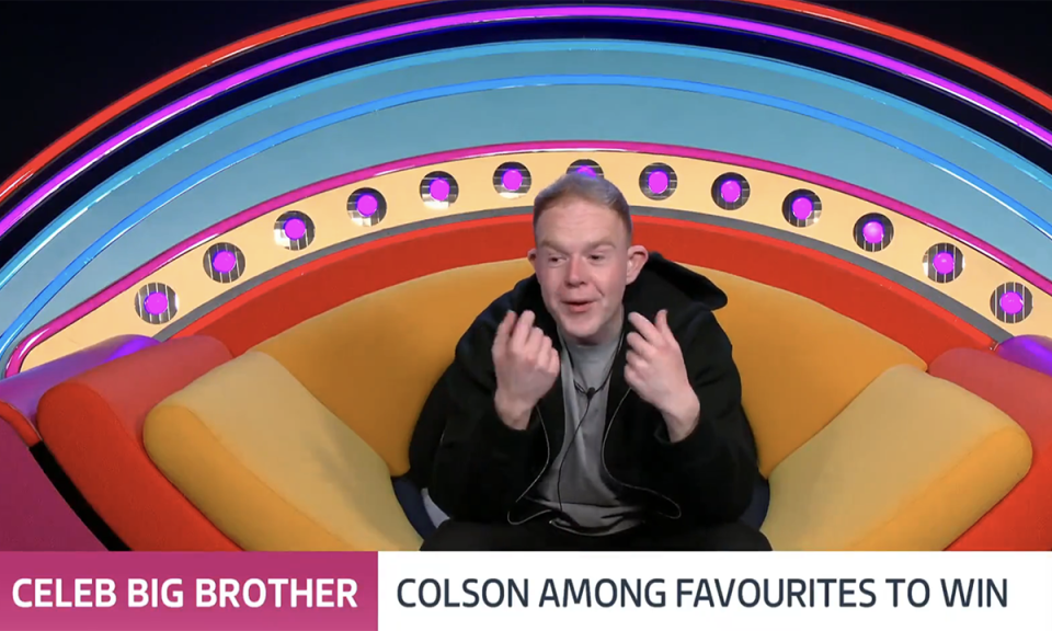 Colson Smith wore his heart on his sleeve on Celebrity Big Brother. (ITV screengrab)