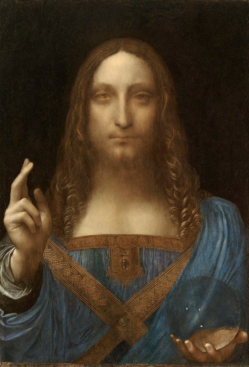 Leonardo da Vinci's "Salvator Mundi." Painted in 1500