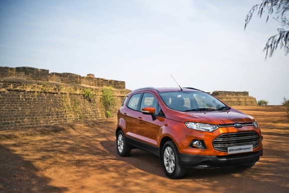 An orange Ford EcoSport in India