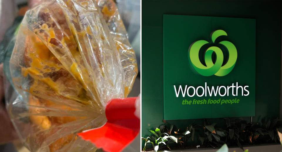 a Woolworths customer complains about rotting food and missing items in delivery