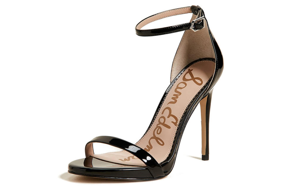 sam edelman, black sandals, strap, heeled