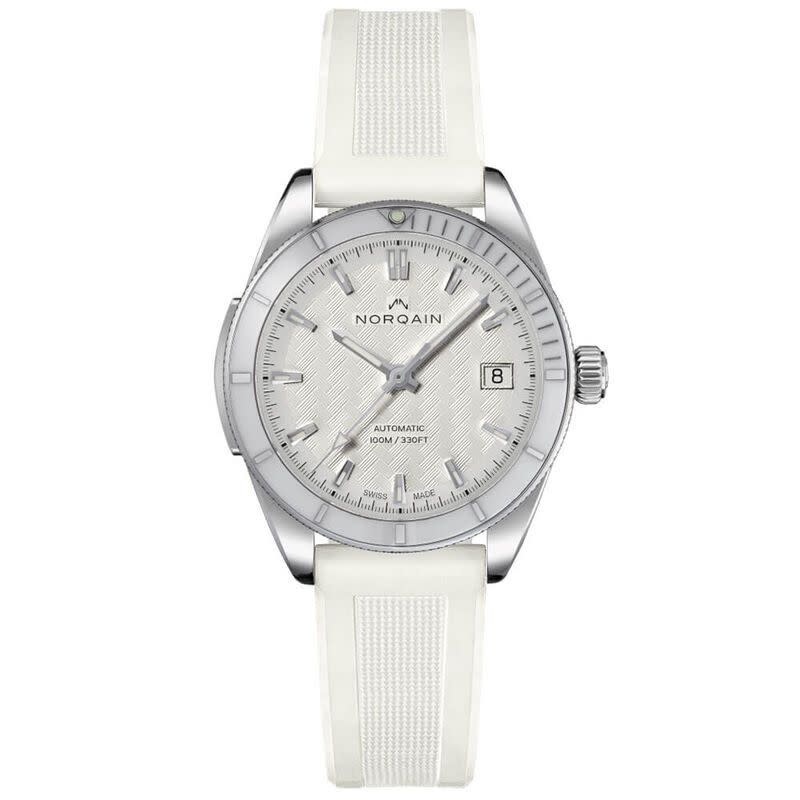 <p><a href="https://go.redirectingat.com?id=74968X1596630&url=https%3A%2F%2Fwww.benbridge.com%2Fjewelry%2Fnorqain-adventure-sport-white-ceramic-bezel-rubber-watch-37mm-12136735.html&sref=https%3A%2F%2Fwww.elle.com%2Ffashion%2Fg43944575%2Fmix-and-match-jewelry-and-watches-for-winning-style-combinations%2F" rel="nofollow noopener" target="_blank" data-ylk="slk:Shop Now;elm:context_link;itc:0;sec:content-canvas" class="link rapid-noclick-resp">Shop Now</a></p><p>Adventure Sport White Ceramic Bezel Rubber Watch, 37mm</p><p>benbridge.com</p>