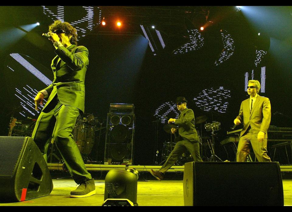 Barcelona, SPAIN: The Beastie Boys perform on the second day of the Progressive Music and Multimedia Art 'Sonar Festival' in Barcelona, Spain, 15 June 2007. (Photo by Cesar Rangel/AFP/Getty Images)